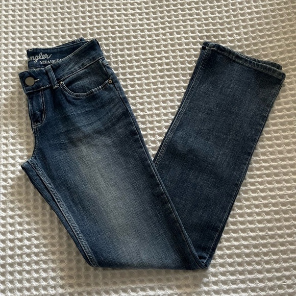 Wrangler Classic Denim Blue Straight Leg Jeans - Picture 1 of 5